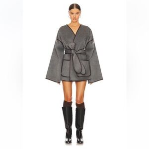 Helsa Wool Blend Blanket Coat in Grey
